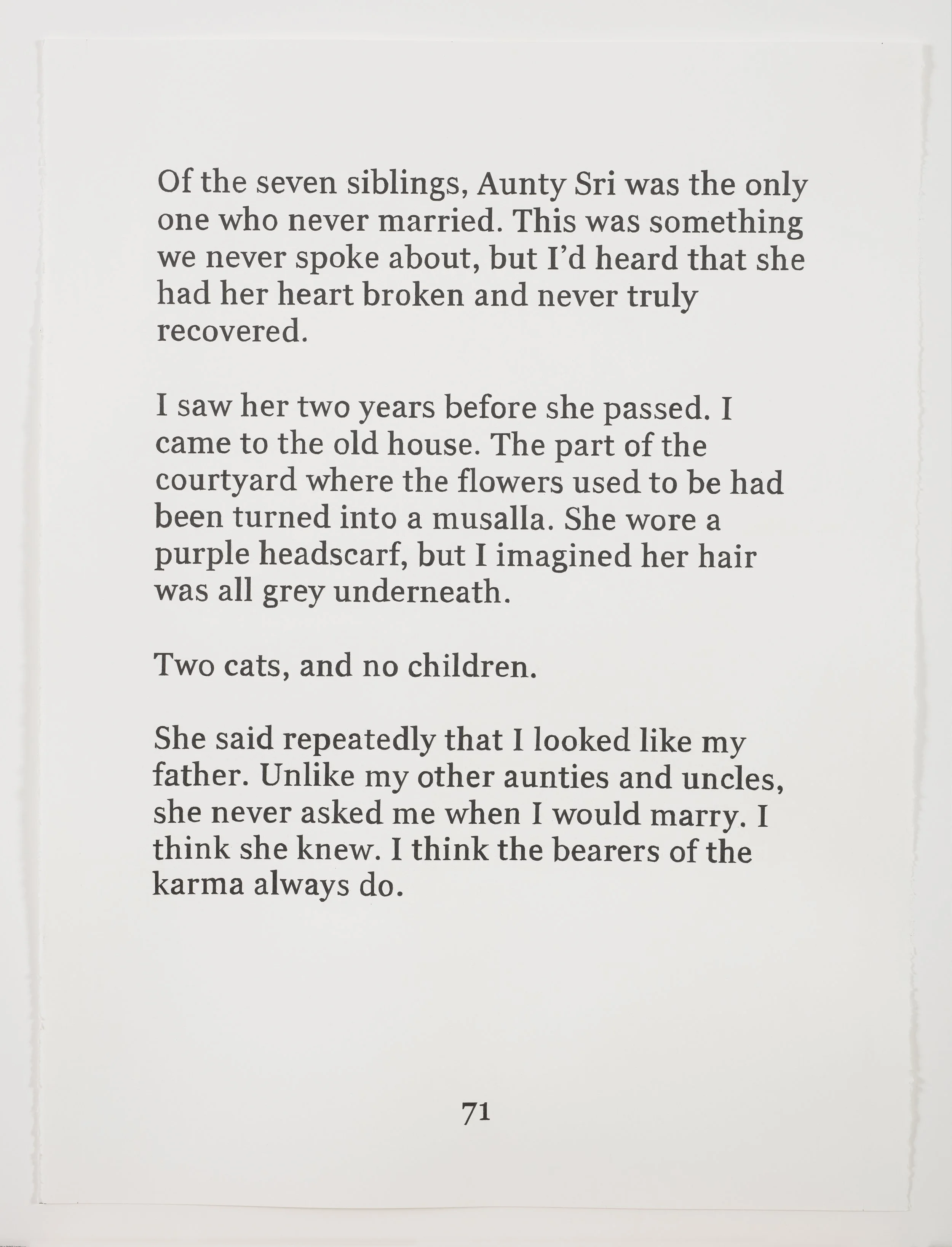  Aunty Sri (Page 71) 2026  pencil on paper  76 x 56cm  Photographed by Narelle Wilson 
