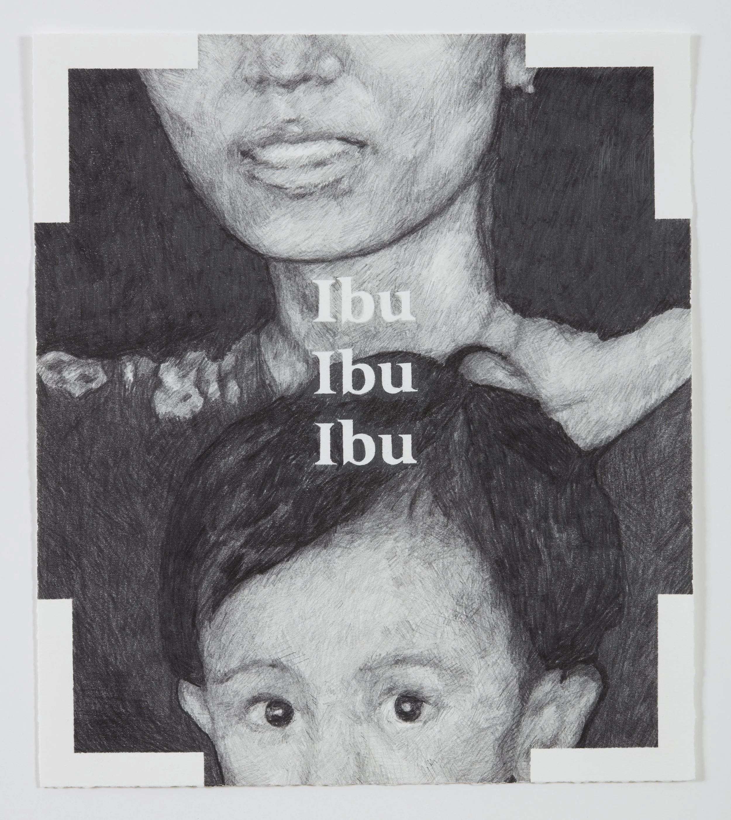  Mother, Mother, Mother (Ibu, Ibu, Ibu) 2026  pencil on paper  33 x 29 cm  Photographed by Narelle Wilson 