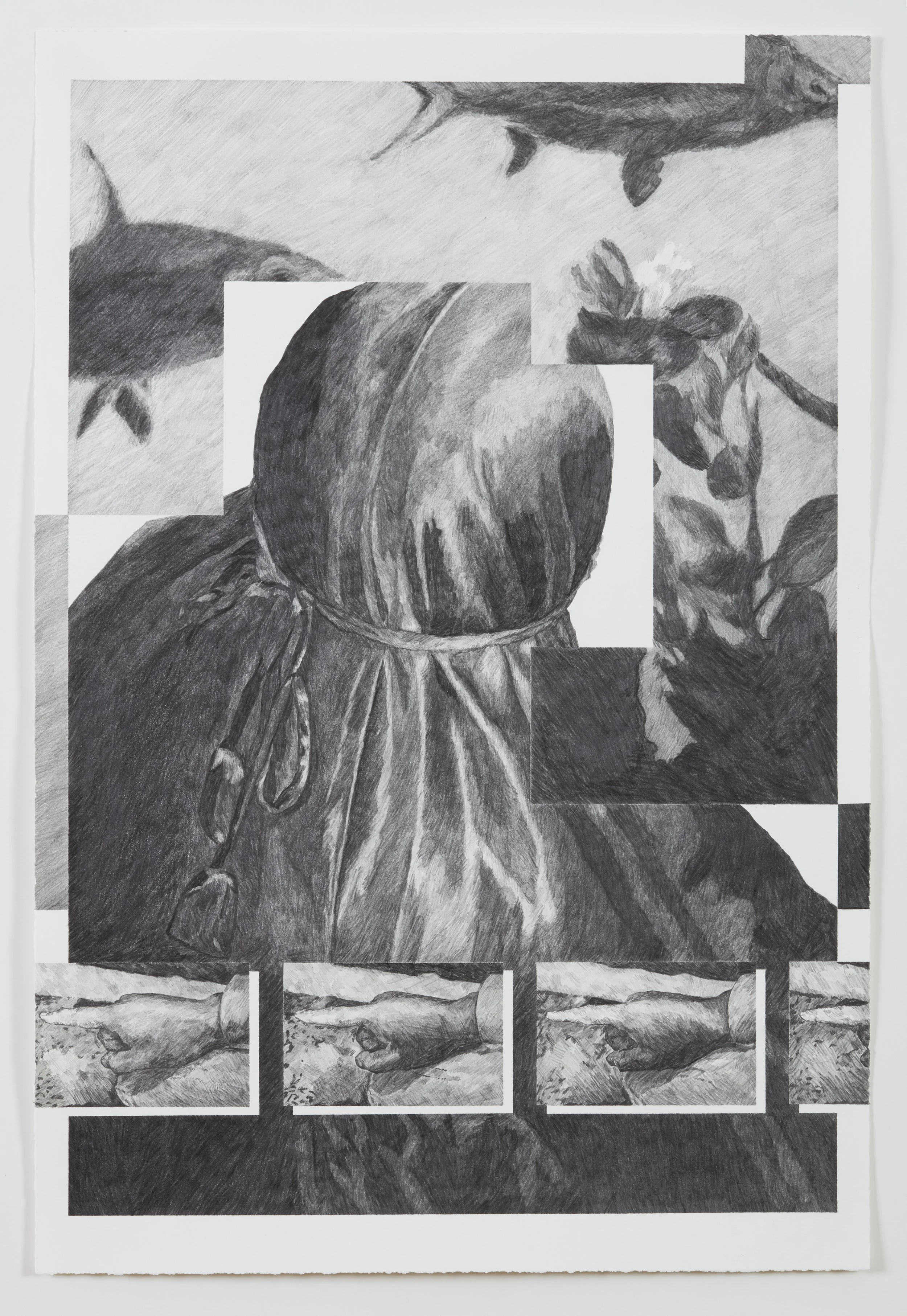  Segalanya Akan Ada Pada Waktunya (Prayers) 2026  pencil on paper  68.5 x 46cm  Photographed by Narelle Wilson 