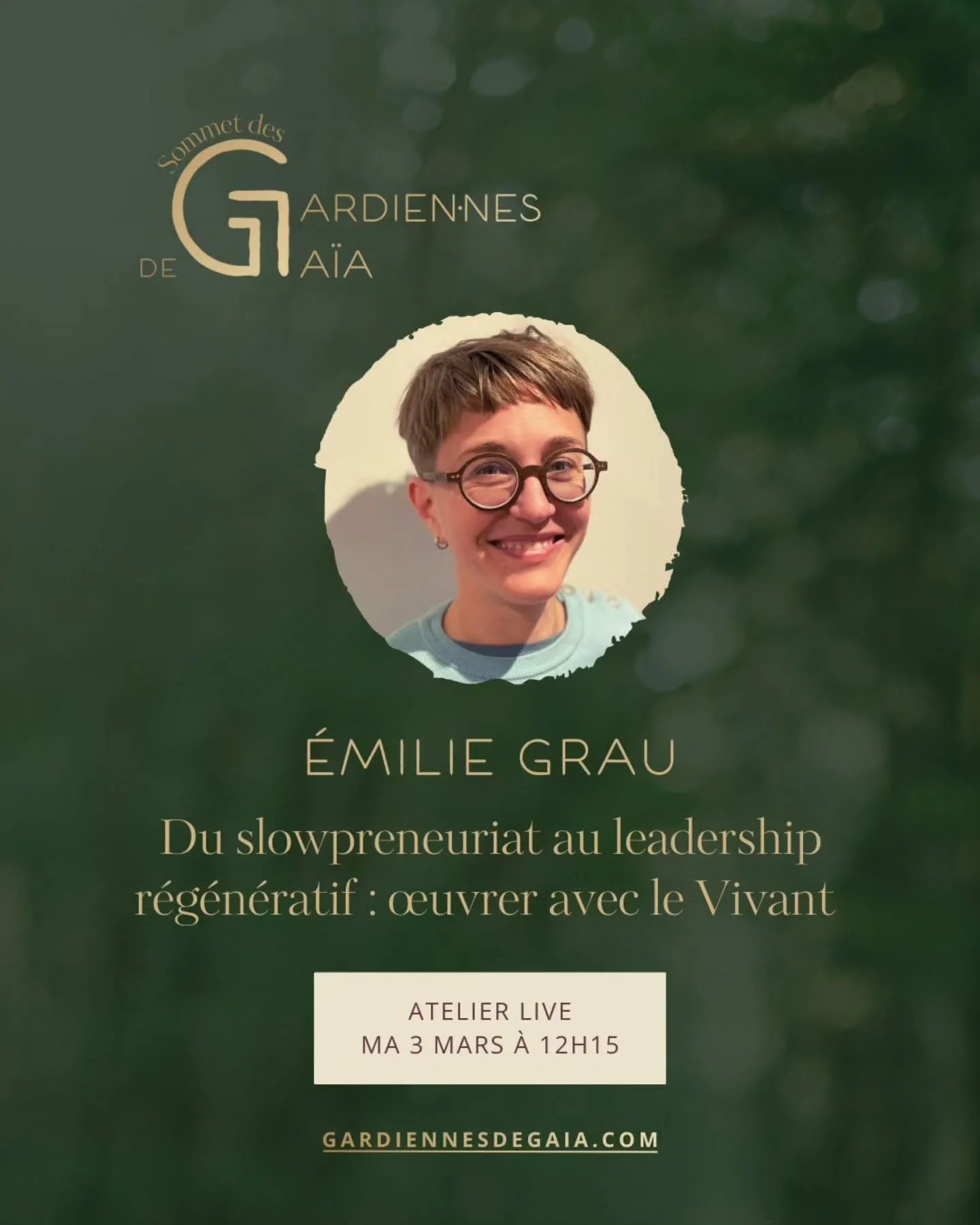 Rejoins-nous en cercle pour explorer comment vivre, &oelig;uvrer et lutter ensemble et avec le Vivant !

Dans cet atelier tu exploreras comment incarner la Gardienne de Ga&iuml;a dans tes choix professionnels. &Agrave; travers les saisons et les arch