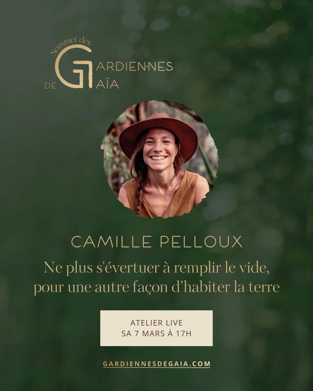 Rejoins-nous en cercle pour explorer comment vivre, &oelig;uvrer et lutter ensemble et avec le Vivant !

Camille est &eacute;missaire du Vivant, herboriste, formatrice et autrice. Dans cet atelier tu exploreras : 
🌿 les sch&eacute;mas invisibles inc