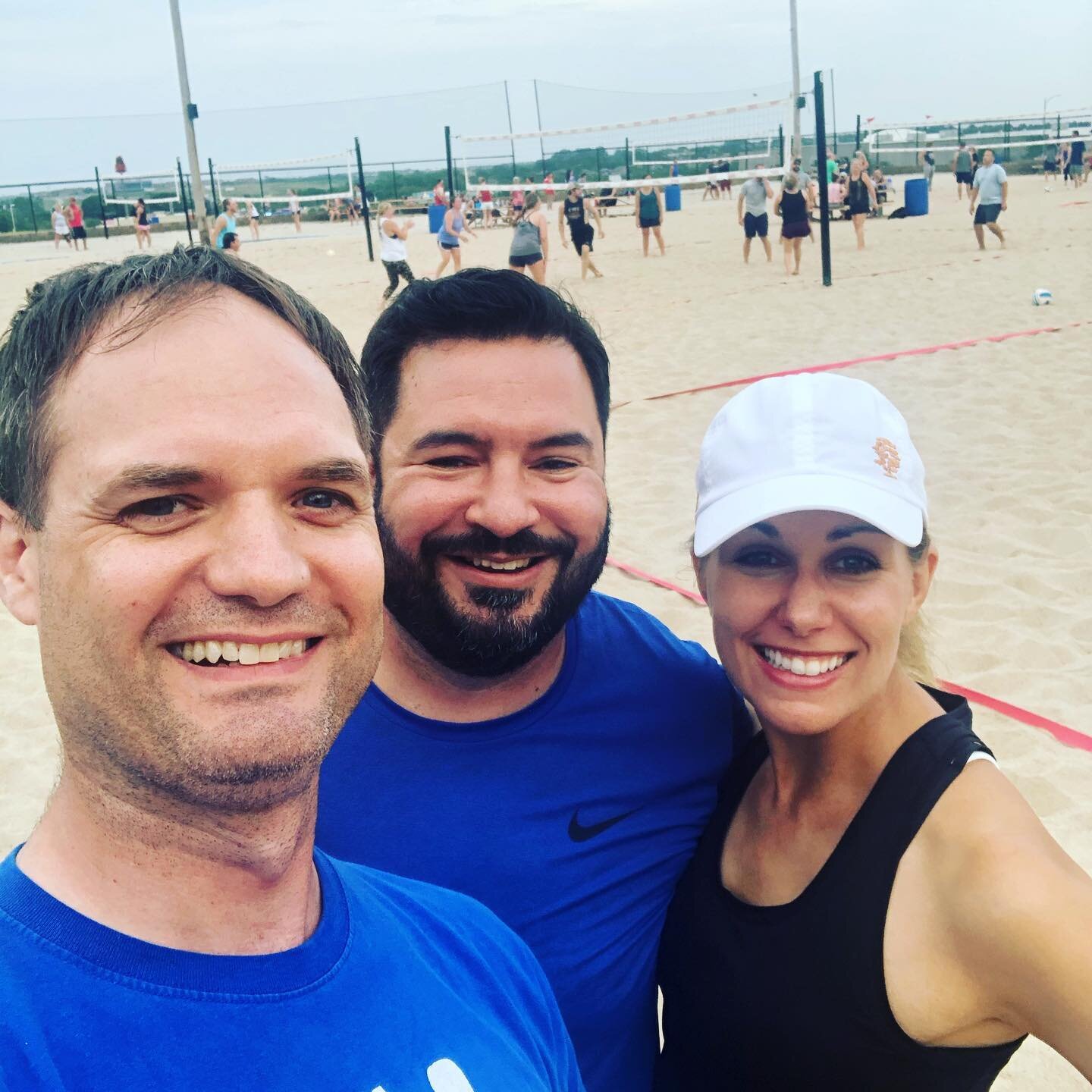 Our first and maybe last time playing sand volleyball! #summer #makingmemories #sandvolleyball #friends @themarkomaha