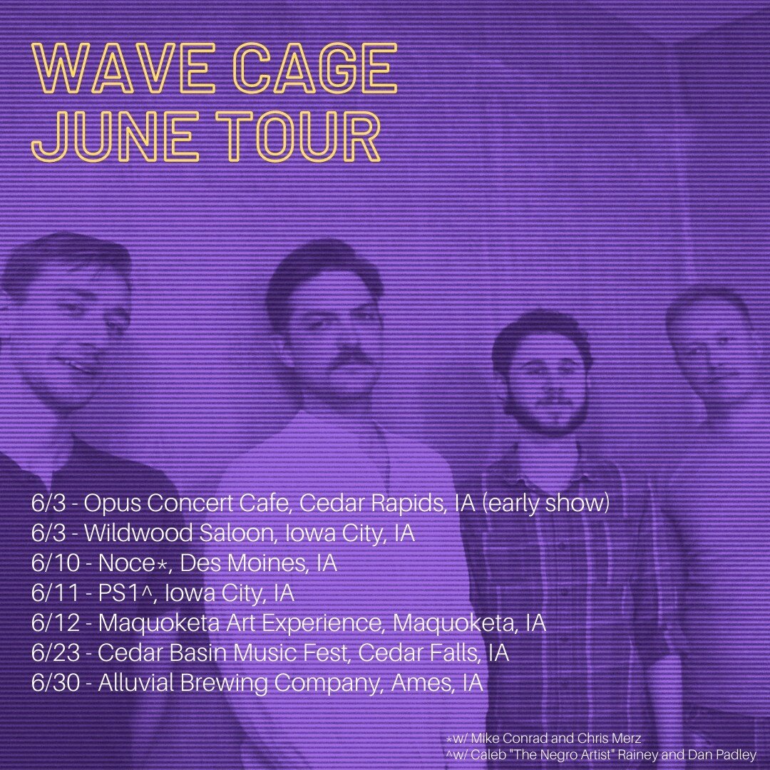 It's almost tour time! Come hang as we make our way across Iowa to some of our favorite spots and a few new ones. 

6/3 - @Opus Concert Cafe, 5:00pm, Cedar Rapids, IA 
6/3 - @wildwoodiowacity w/ @treesreach, @hot_kunch, and @sethcloesilverliners  8:0