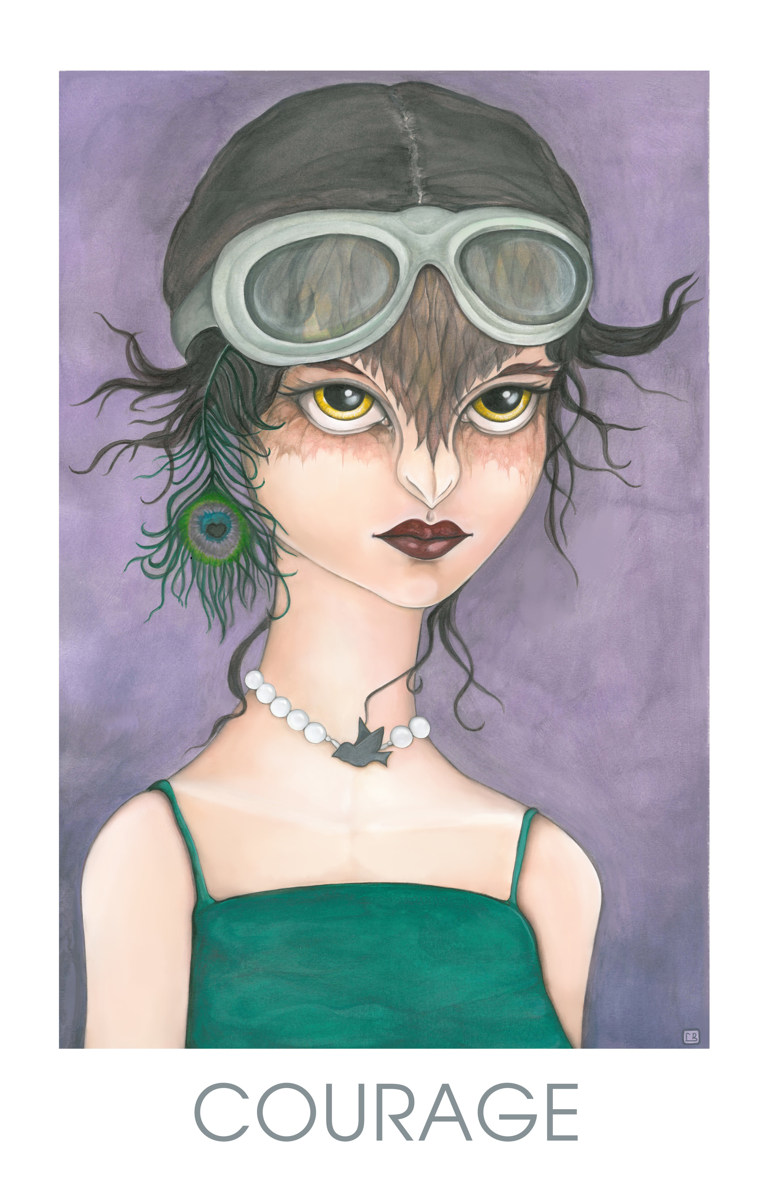Orphaned as a baby, Courage is part hawk, and a huntress. She tells you to feel the fear and do it anyway; to have the courage of your convictions; and to jump off the cliff safe in the knowledge that you will fly.