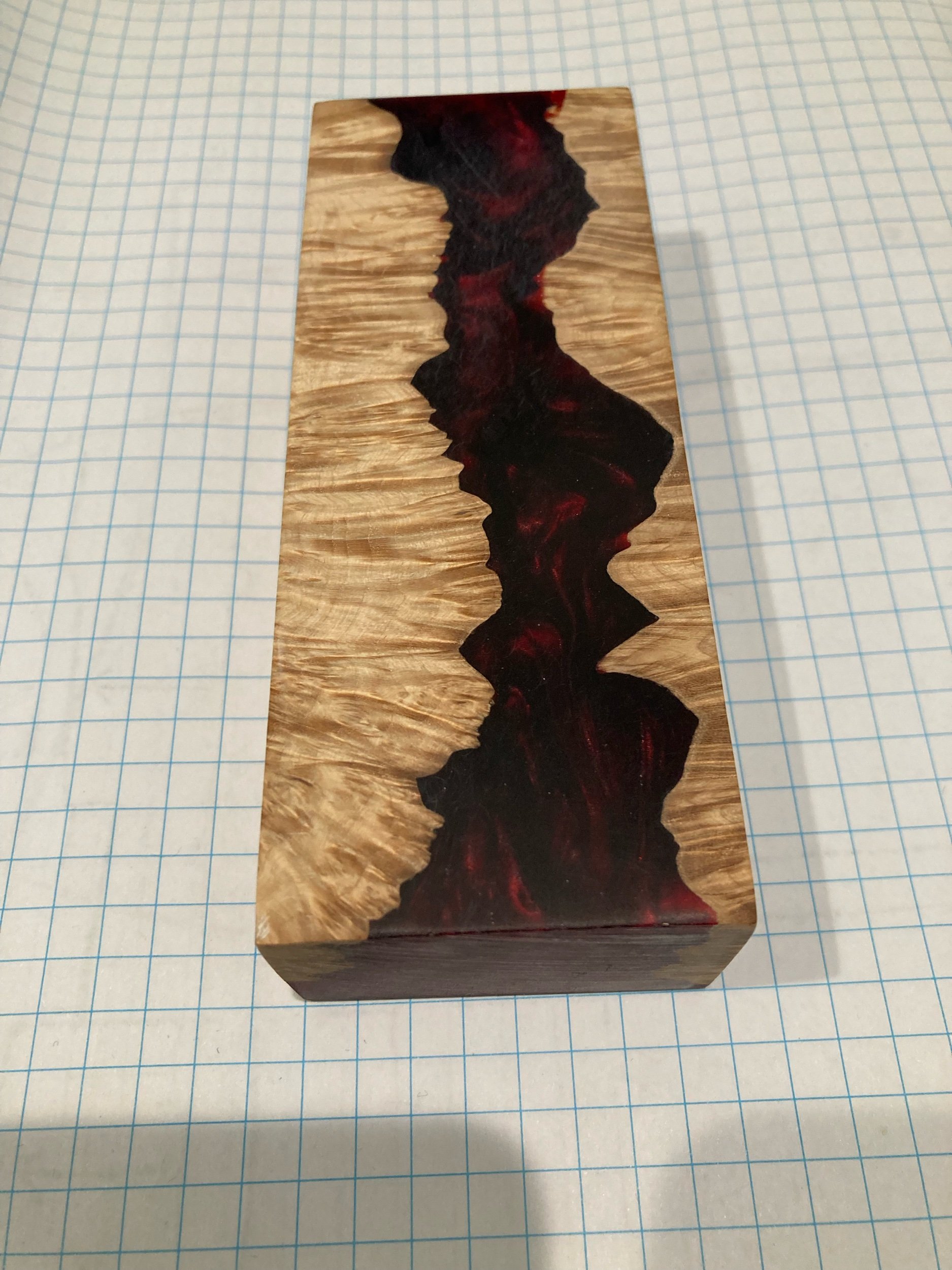 KB-8 Hybrid burl with red resin