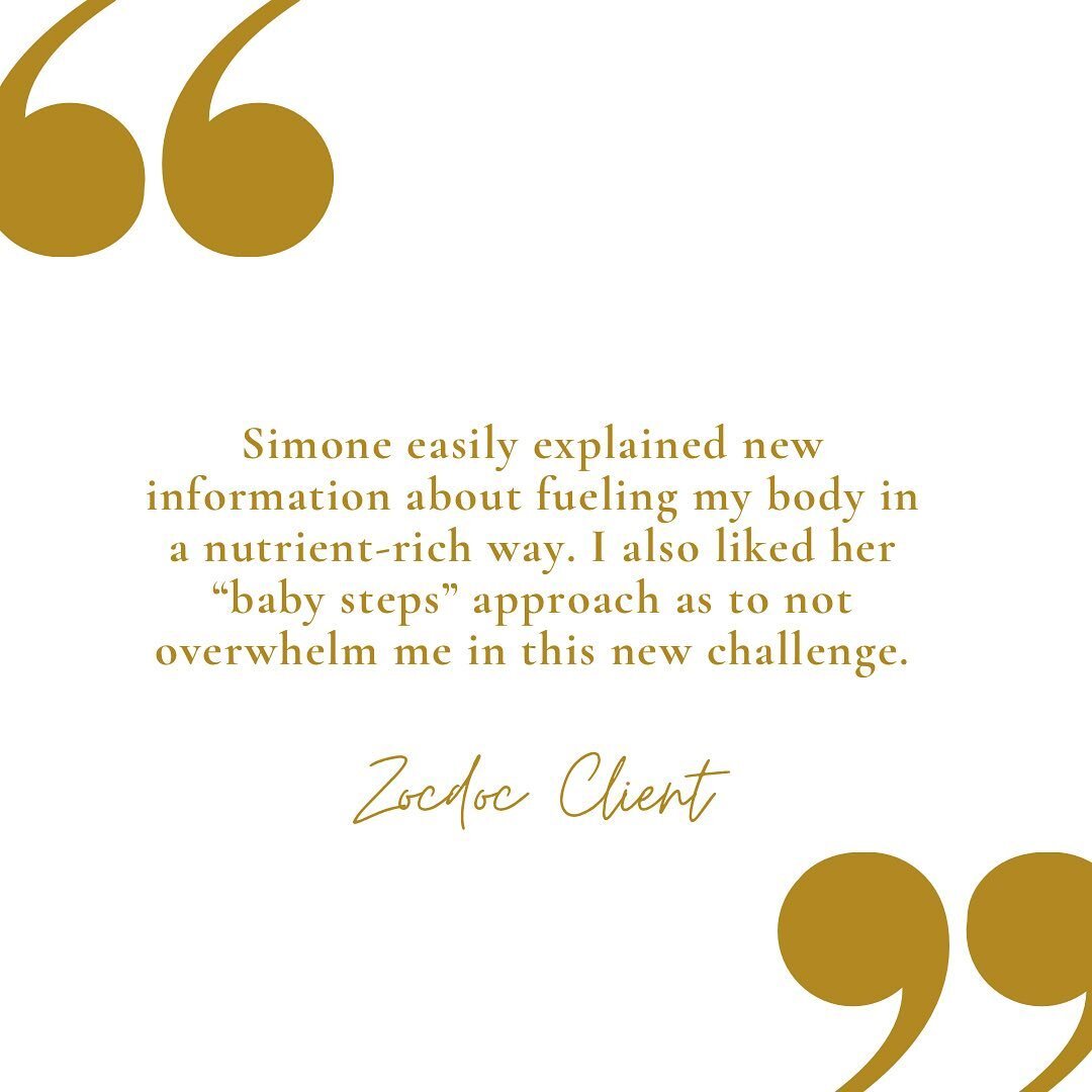 Not here for a quick fix. Always happy to take it slow with clients to make sure we get lasting results 🙌🏽

#happyclients #zocdoc #sustainablechange #longtermgoals #nutritioncoach #babysteps #nutritionandwellness #wellnessjourney #nutritionmatters 