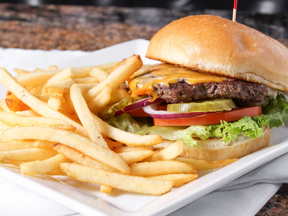 Burger From the Clubhouse Restaurant