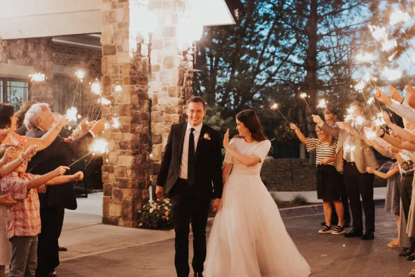 Sparkler Sendoff at Thanksgiving Point Golf Club Wedding