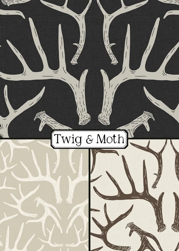 Deer Antlers Block Print