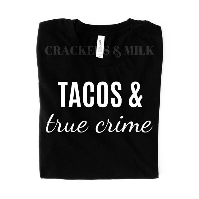GIVEAWAY! To celebrate Couch Detective&rsquo;s 1 year anniversary, I have partnered with @milkshirtcompany to give one lucky winner this adorable Tacos &amp; True Crime shirt from the Crackers &amp; Milk store.
.....⁣
⁣
TO ENTER:⁣
1. Like this photo 