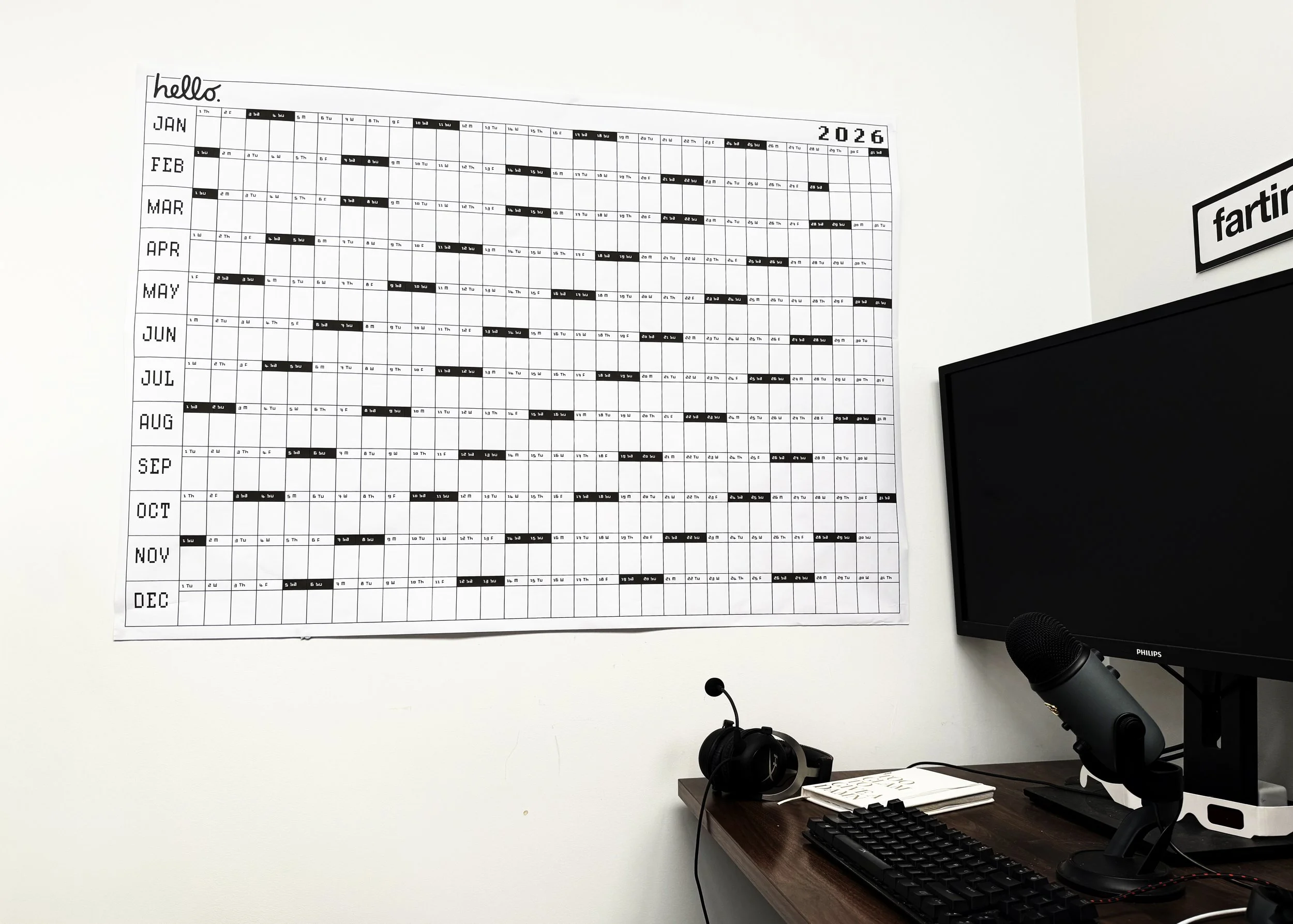 Pixel Wall Calendar 2026 - PDF