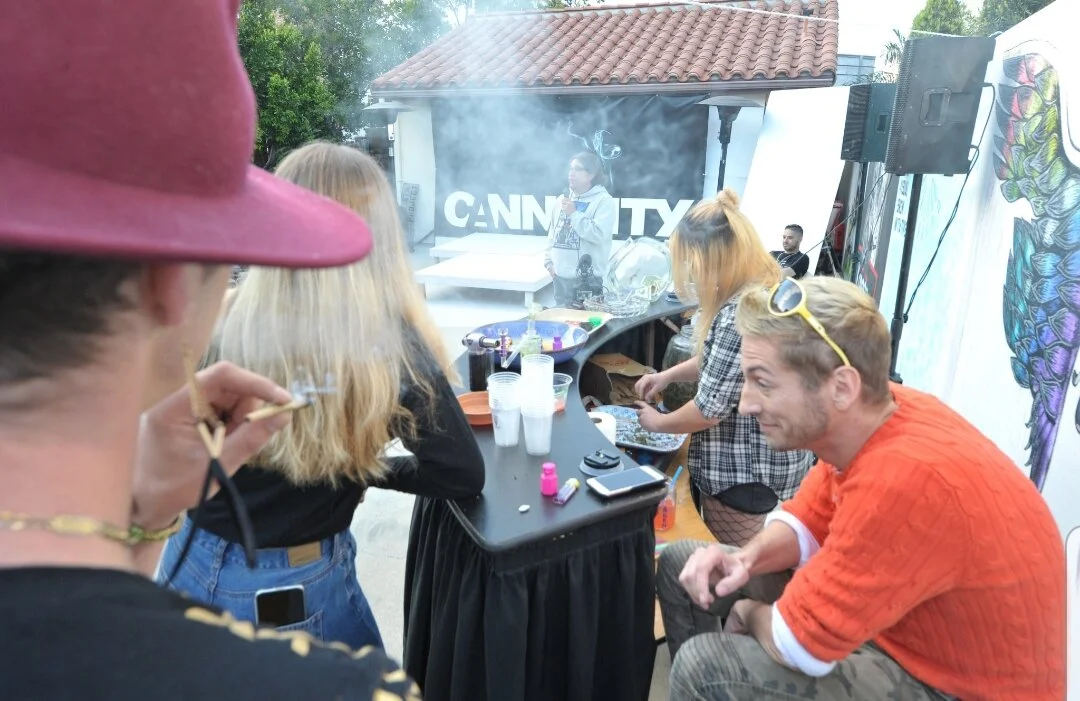 Jeffrey Peterson, known as the 420 comedian, came to pay his respects. Getty Images Photographer: Michael Bezjian, Welcome to Cannacity® 2019