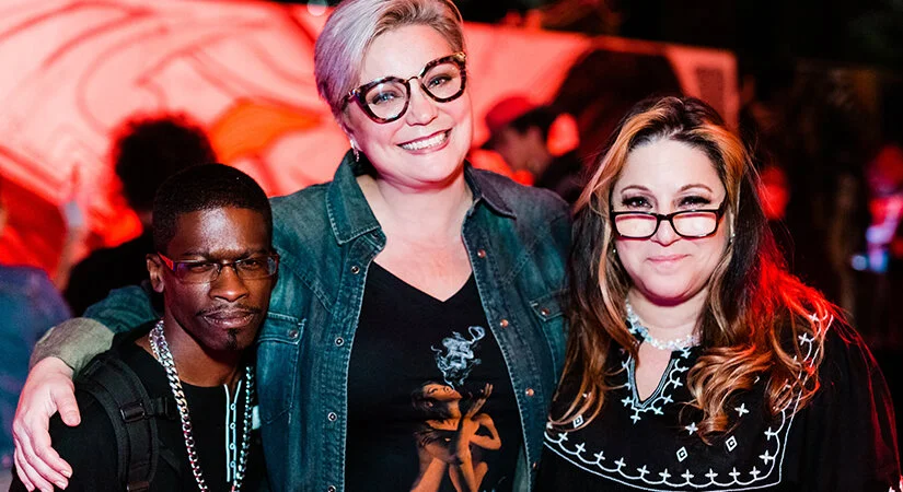 (L) Cannacity&nbsp;® President Franklin Johnson, (C) Myself, (R) Cannacity®Founder and CEO Lisa Lindo. Photo Courtesy of: Greg Doherty for The Artists Project and Getty Images