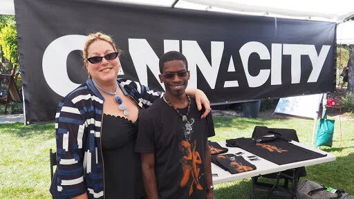 Lisa Lindo and Franklin Johnson with Cannacity Events.