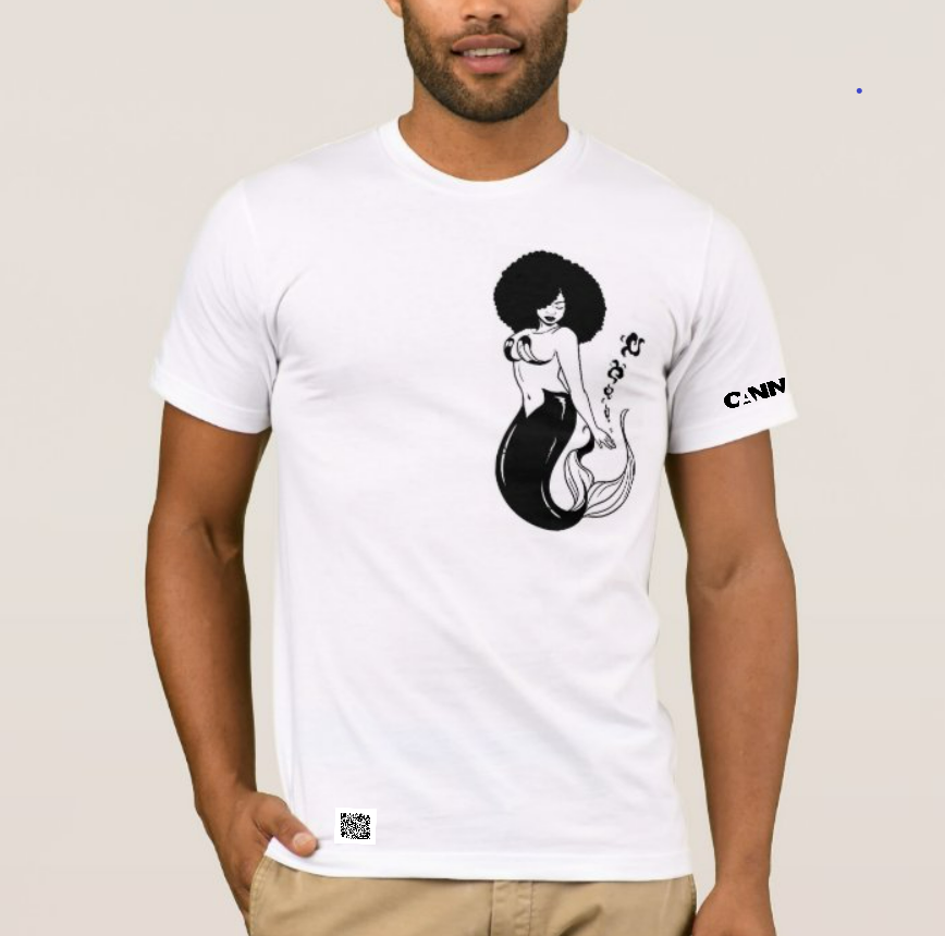 LTD EDITION AFRO GODDESS MERMAID ~ COTTON T SHIRT CREWNECK