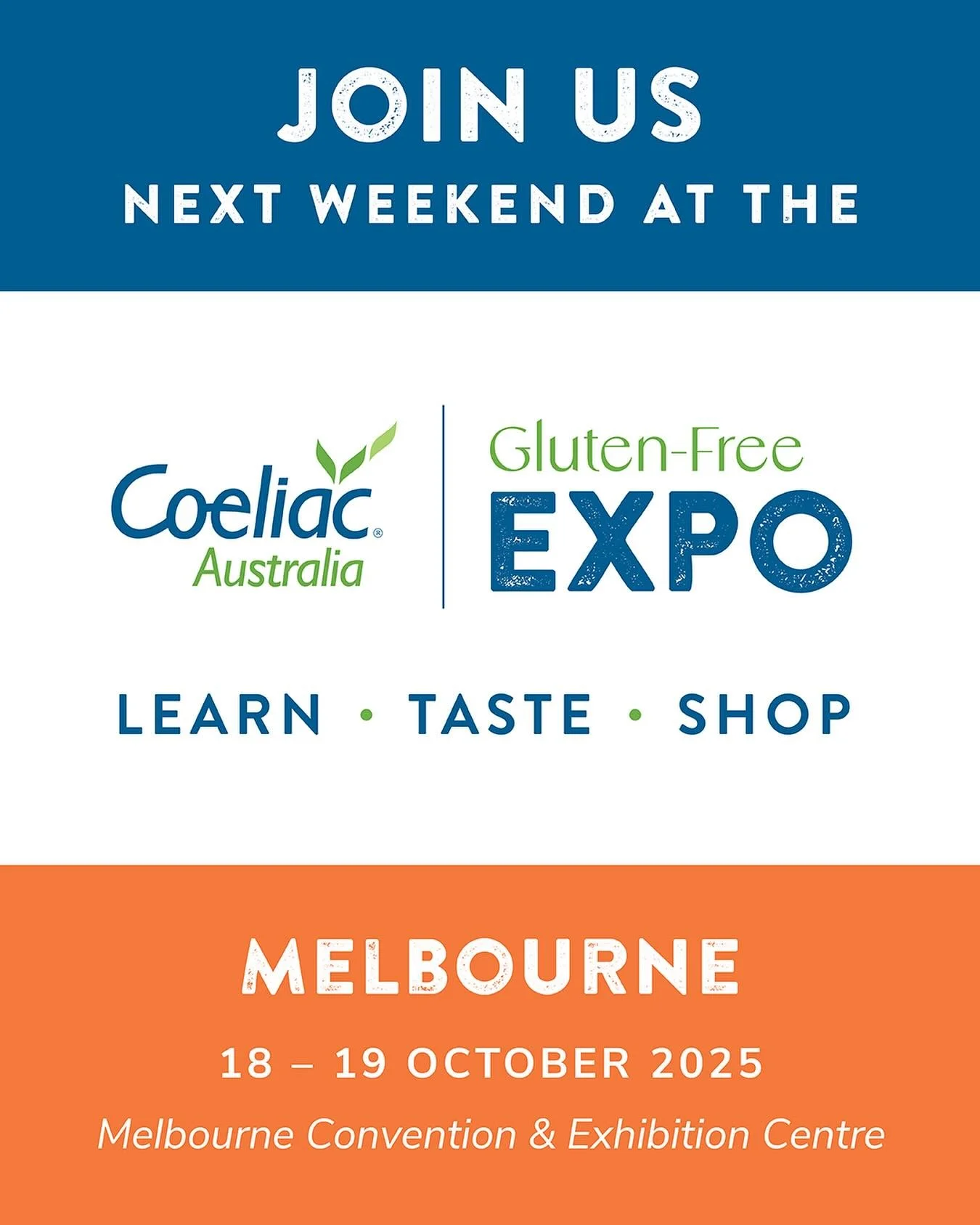 GIVEAWAY! We have 5 x double passes to Melbourne&rsquo;s @coeliacaus Gluten Free Expo happening on 18-19 October at Melbourne Convention &amp; Exhibition Centre. If you&rsquo;re keen to go, tag a friend and send us a DM telling us you&rsquo;d like to