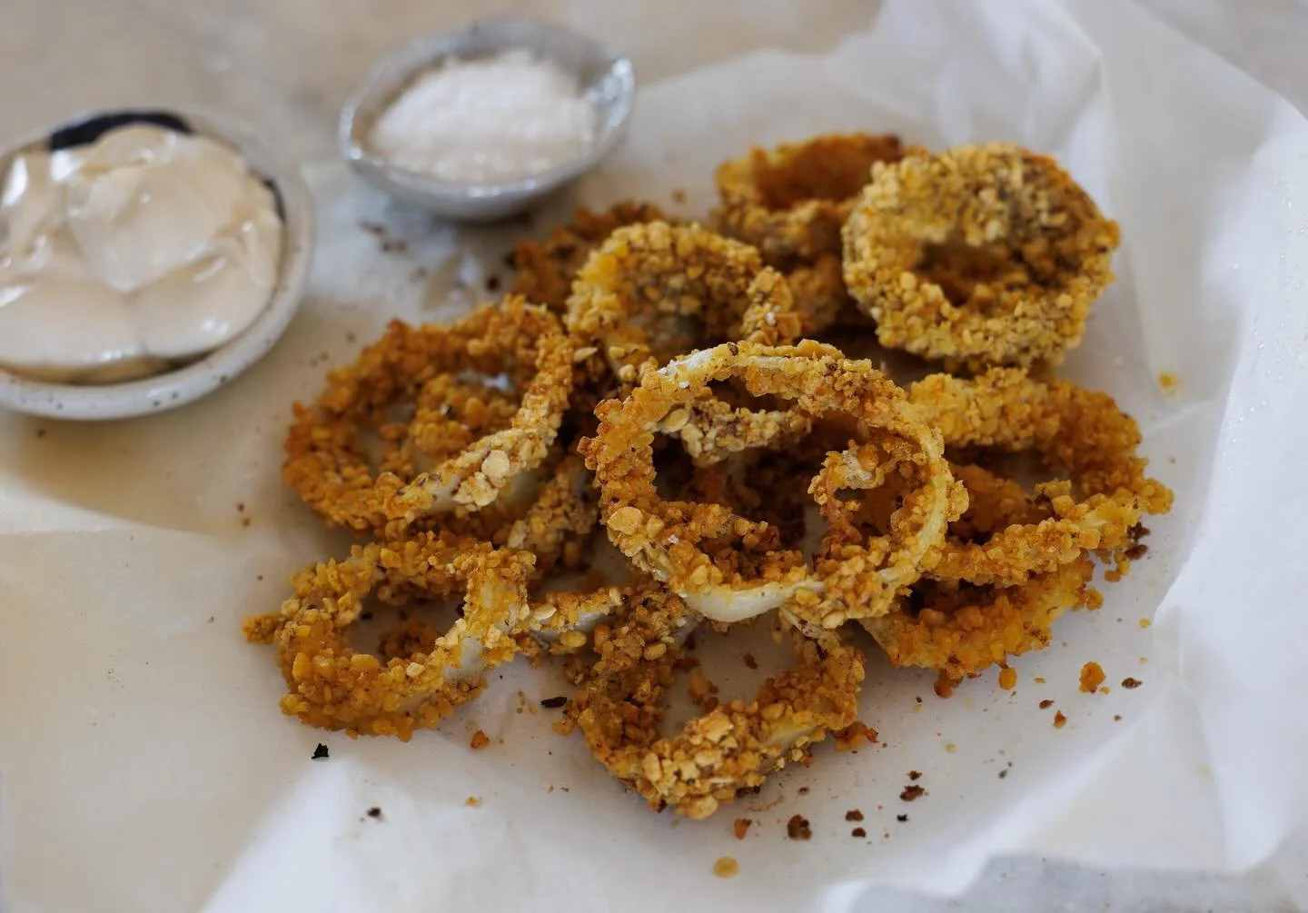 If you&rsquo;re wondering what else you can do with our gluten free, Panko style, Chickpea Crumbs, we&rsquo;ll just leave these golden onion rings here&hellip; recipe is on our website! #glutenfree #panko #chickpea #onionrings #australiangrown #austr