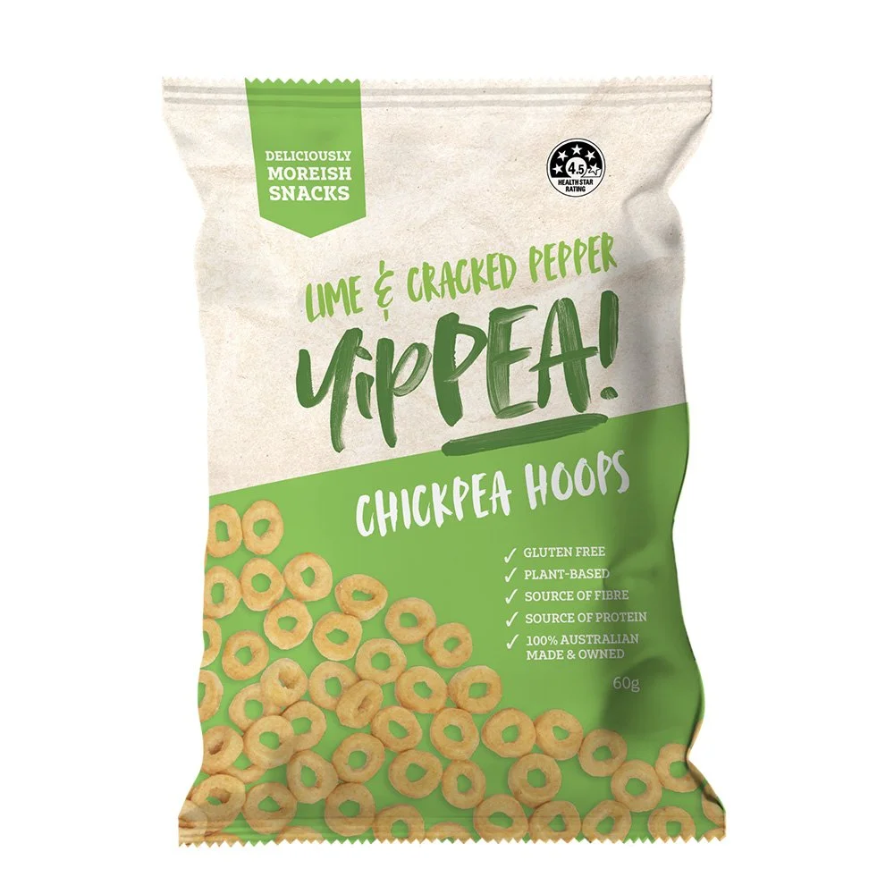 YipPEA! Lime & Cracked Pepper Chickpea Hoops – 6 pack