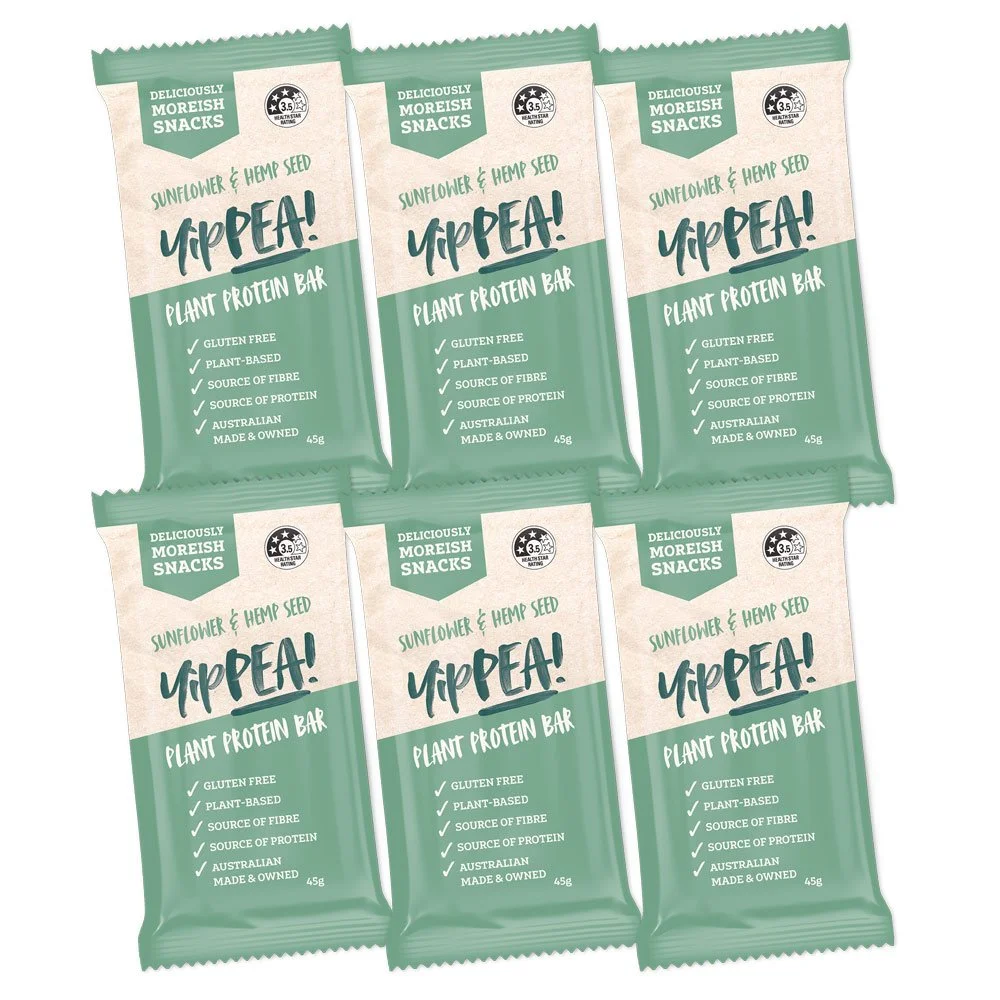 YipPEA! Sunflower & Hemp Seed Plant Protein Bars - 6 pack