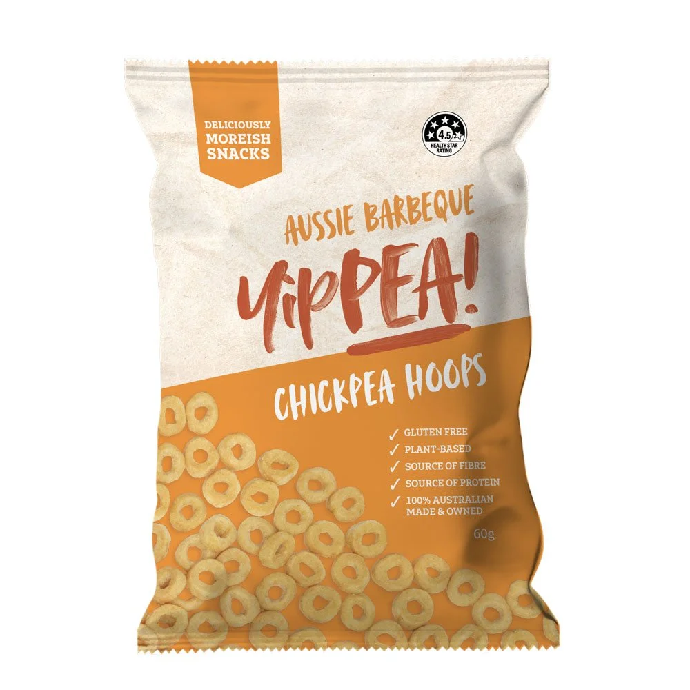 YipPEA! Aussie Barbeque Chickpea Hoops – 6 pack