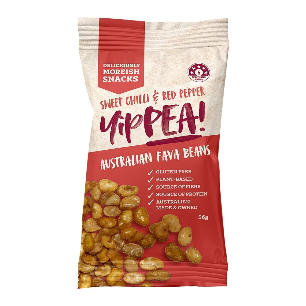 YipPEA! Sweet Chilli & Red Pepper Australian Fava Beans – 8 pack