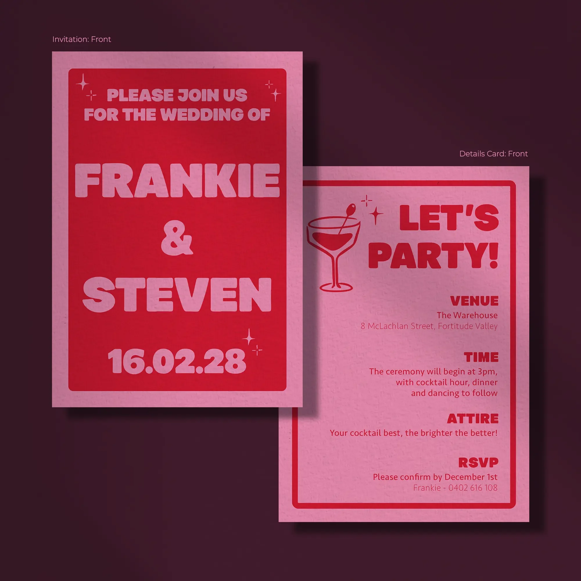 Wedding Sationery_Invitation_Party Time_PINK RED_A.webp