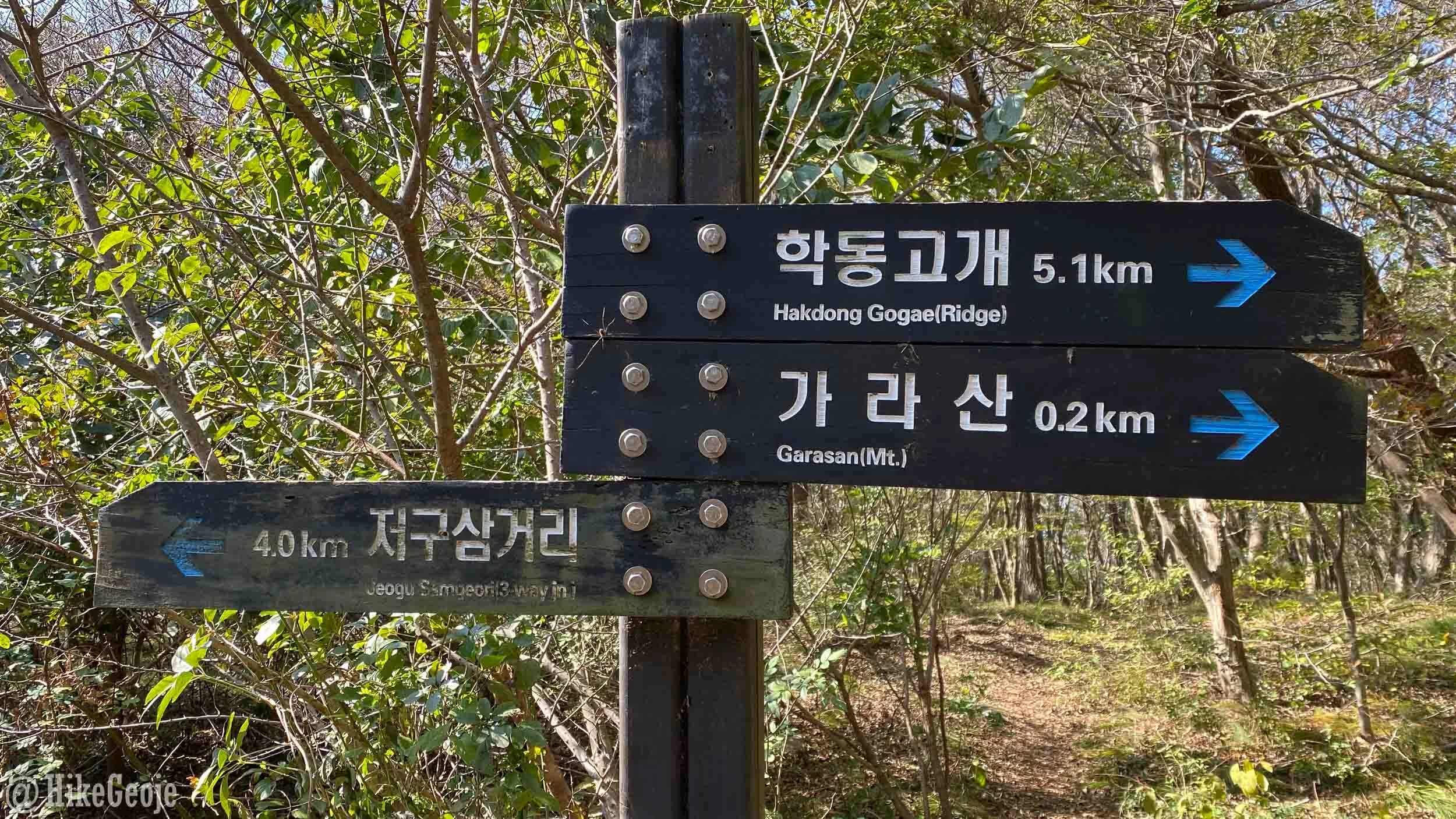 Keep going straight to Jeogu Samgeori 3-way intersection (to the left from this vantage point).