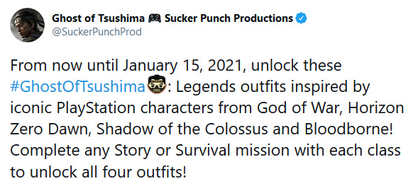 Ghost of Tsushima: Legends Is Getting Four New Outfits Inspired By Iconic  PlayStation Characters