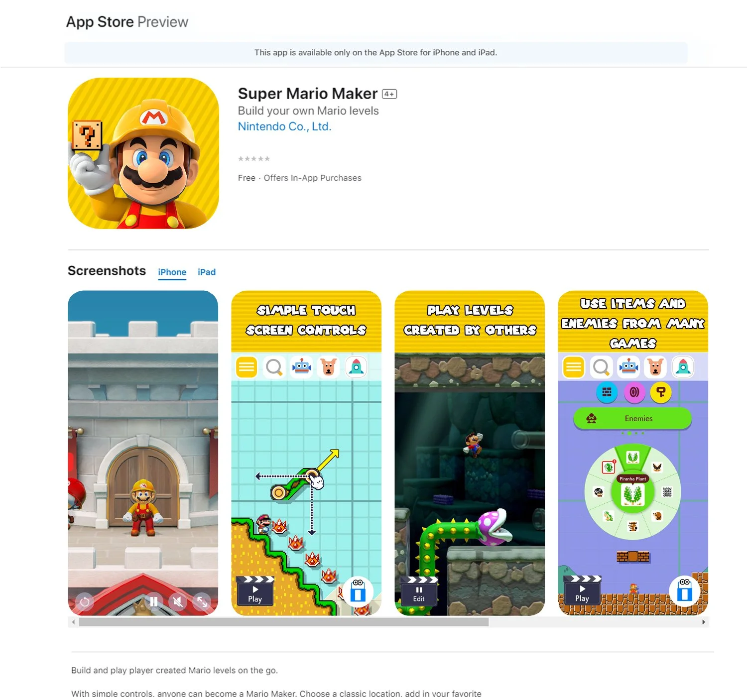 Ios Game Maker Exclusive: Super Mario Maker is coming to iOS — Maxi-Geek