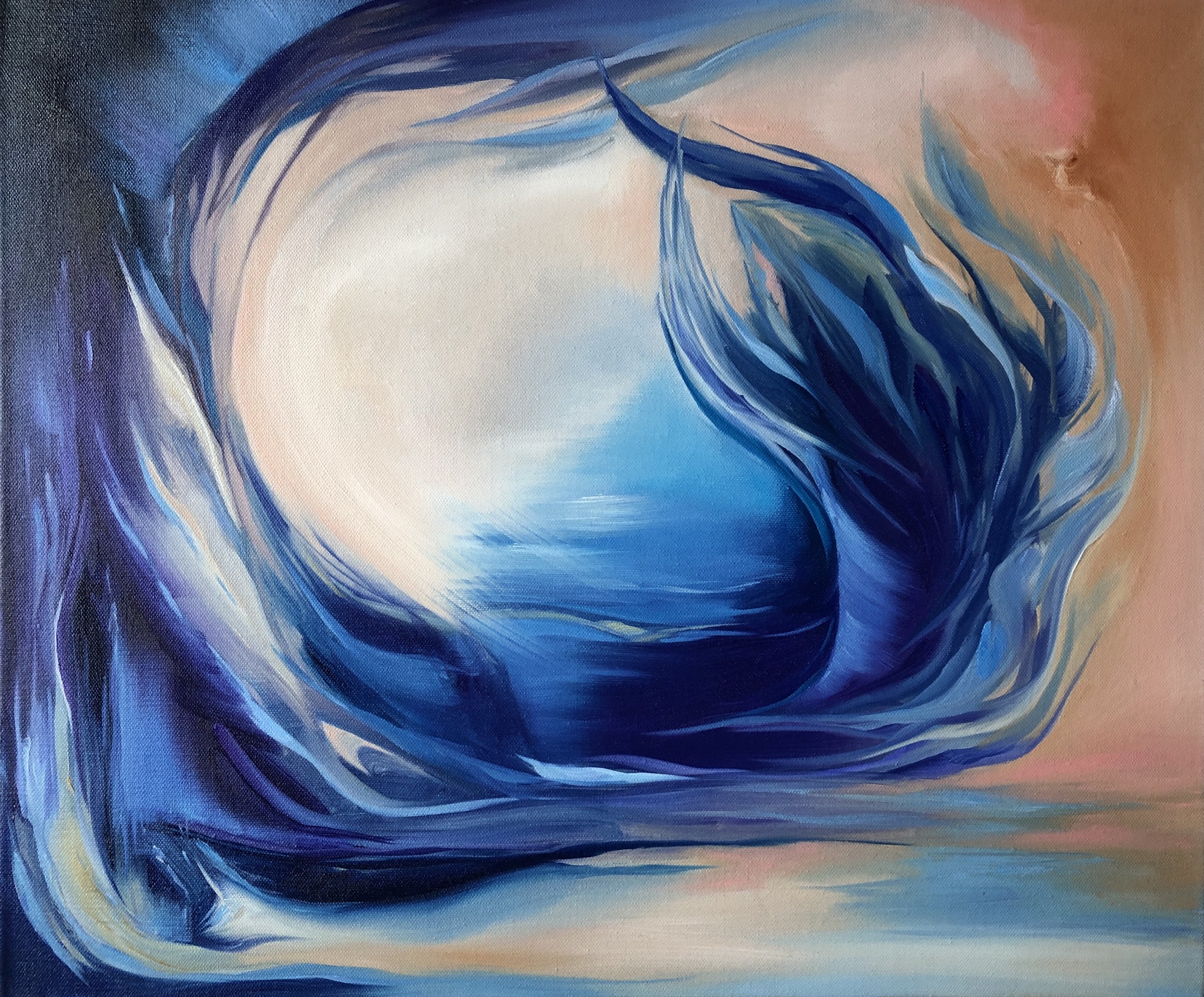 "THE LADY OF THE LAKE", (2021), oil on stretched linen, 50x60cm/20x24" 