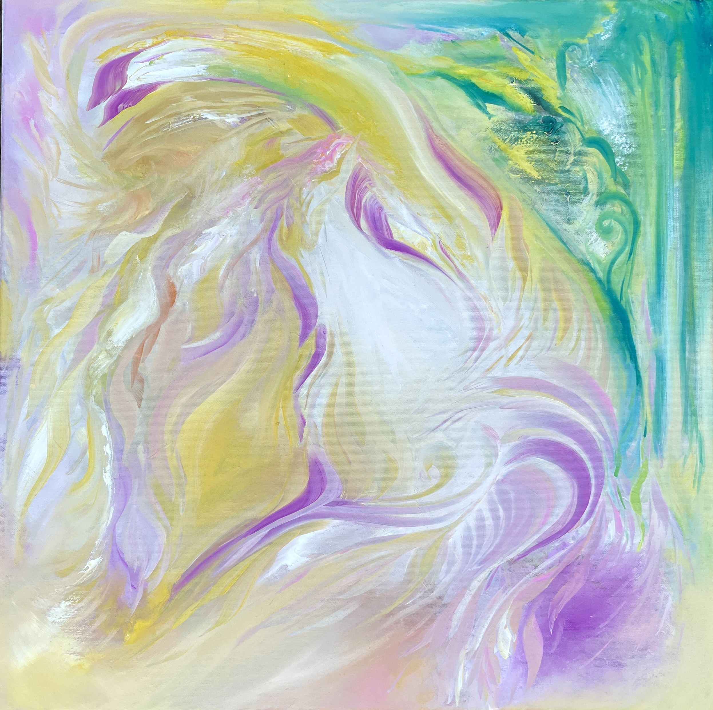 "MOTHER DRAGON" (2023), oil on stretched canvas 60x60cm