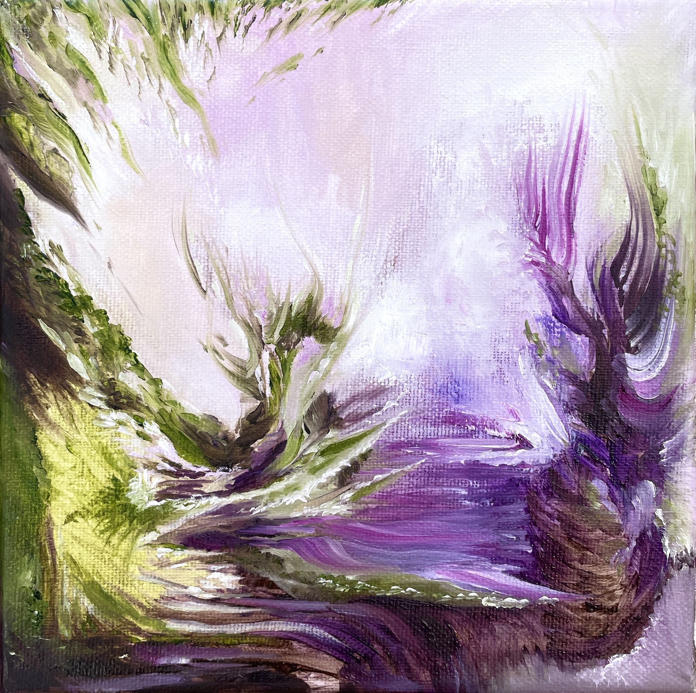 "DRAGON'S DANCE" (2025) oil on stretched canvas 20x20cm