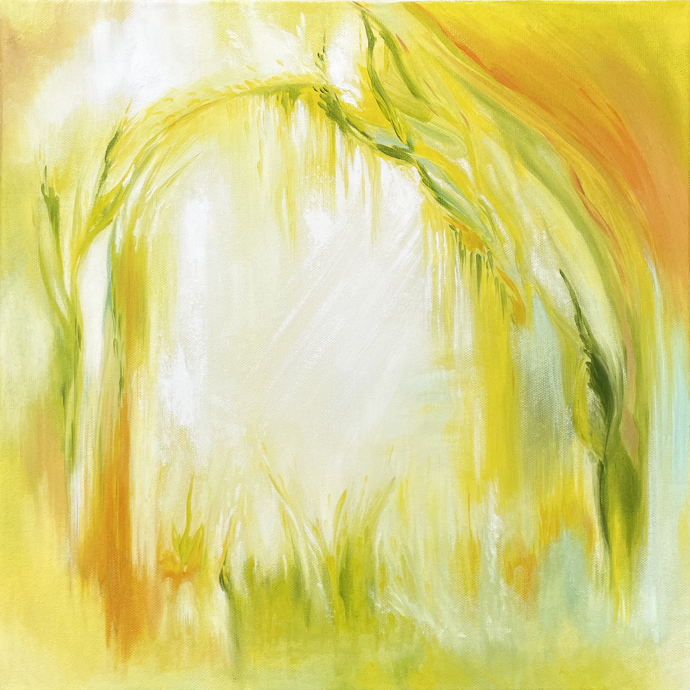 "TEMPLE OF LIGHT" (2024) oil on stretched canvas 40x40cm