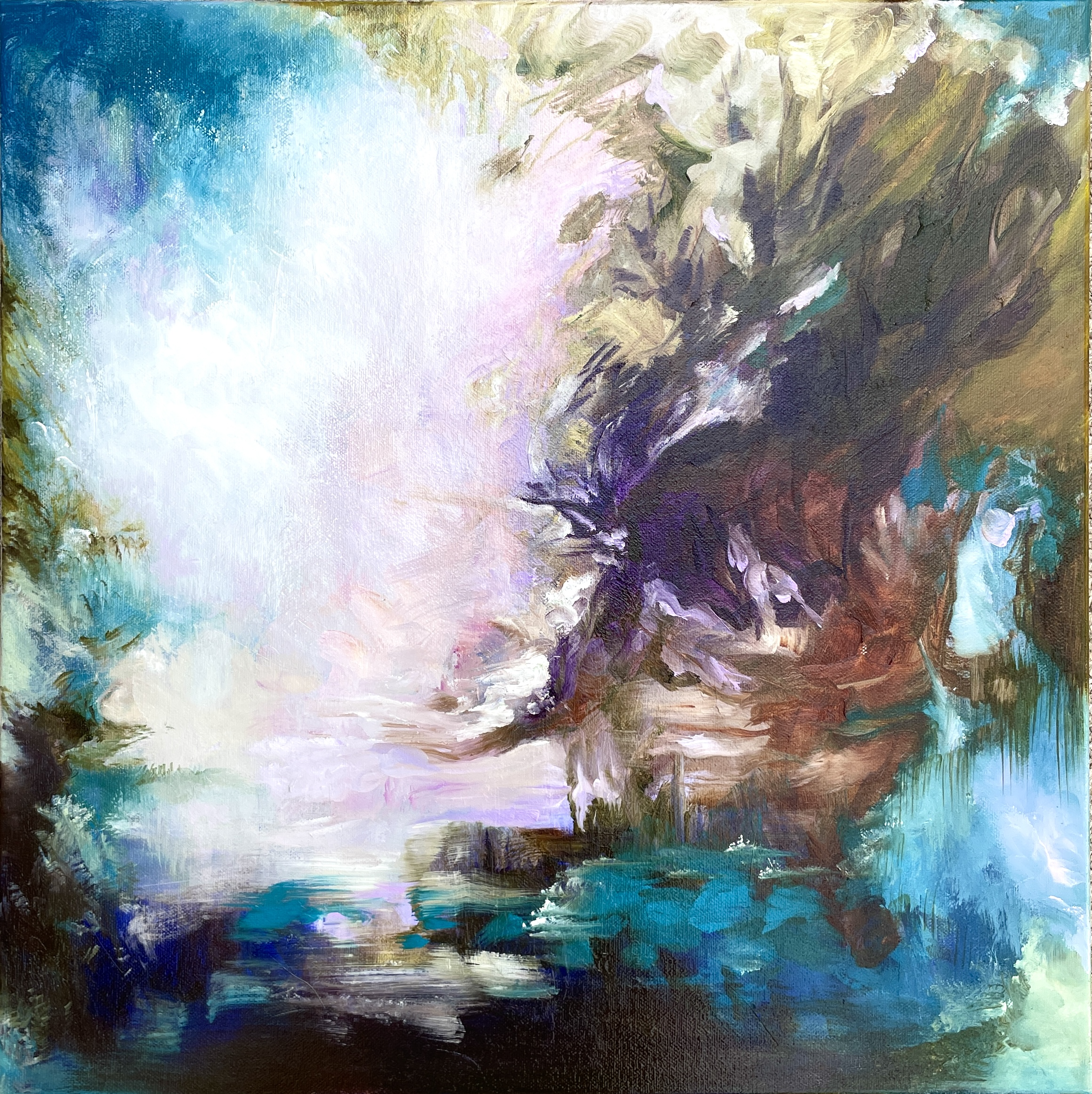 "GARDEN OF INTUITION" (2025) oil on stretched canvas 50x50cm