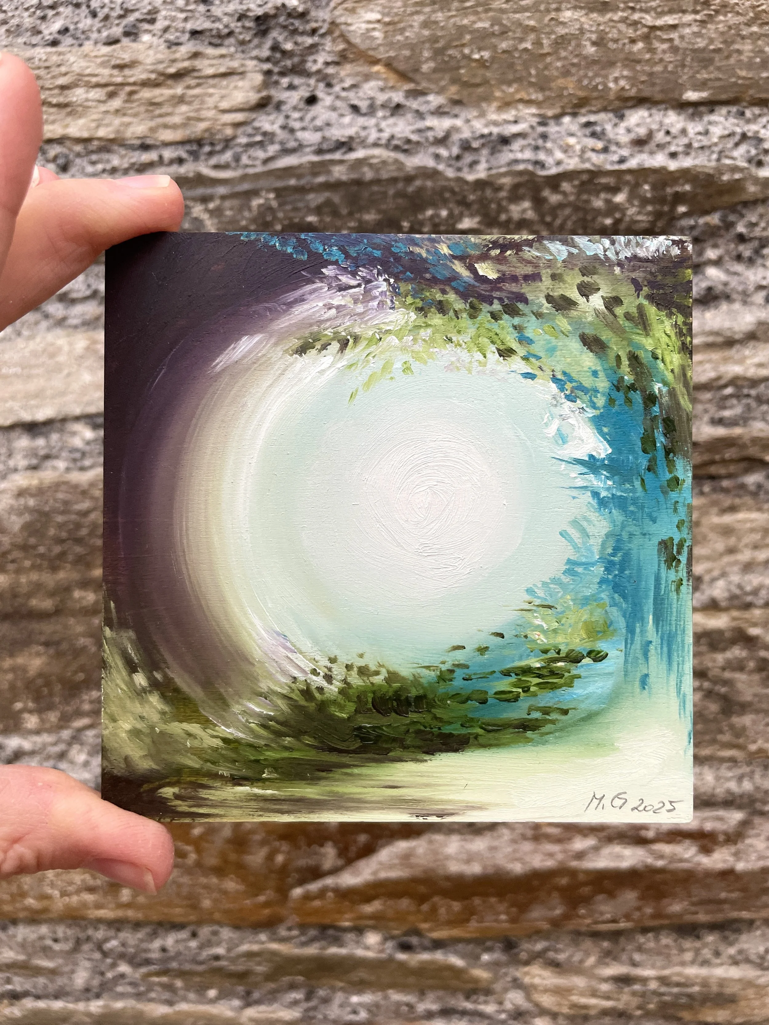 MINI ART, oils on wooden panel 10x10cm