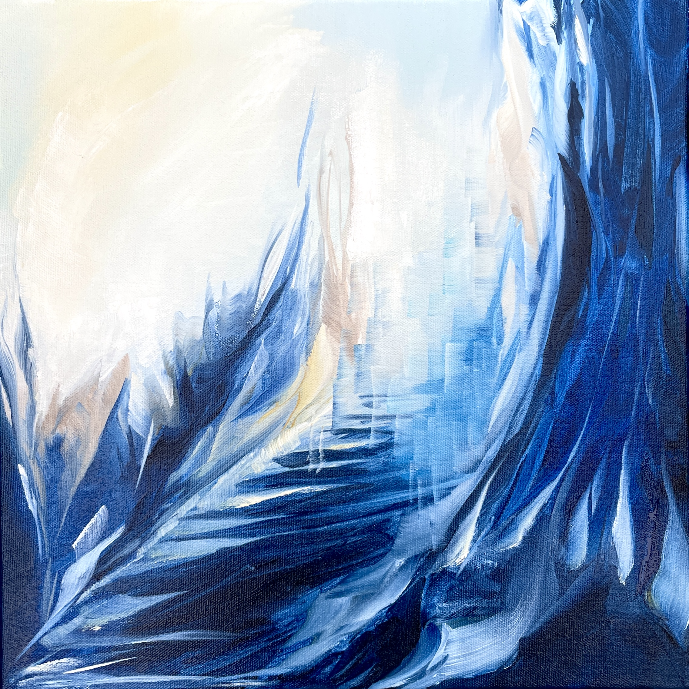 "PATH TO AVALON" (2022), oil on stretched canvas 40x40cm