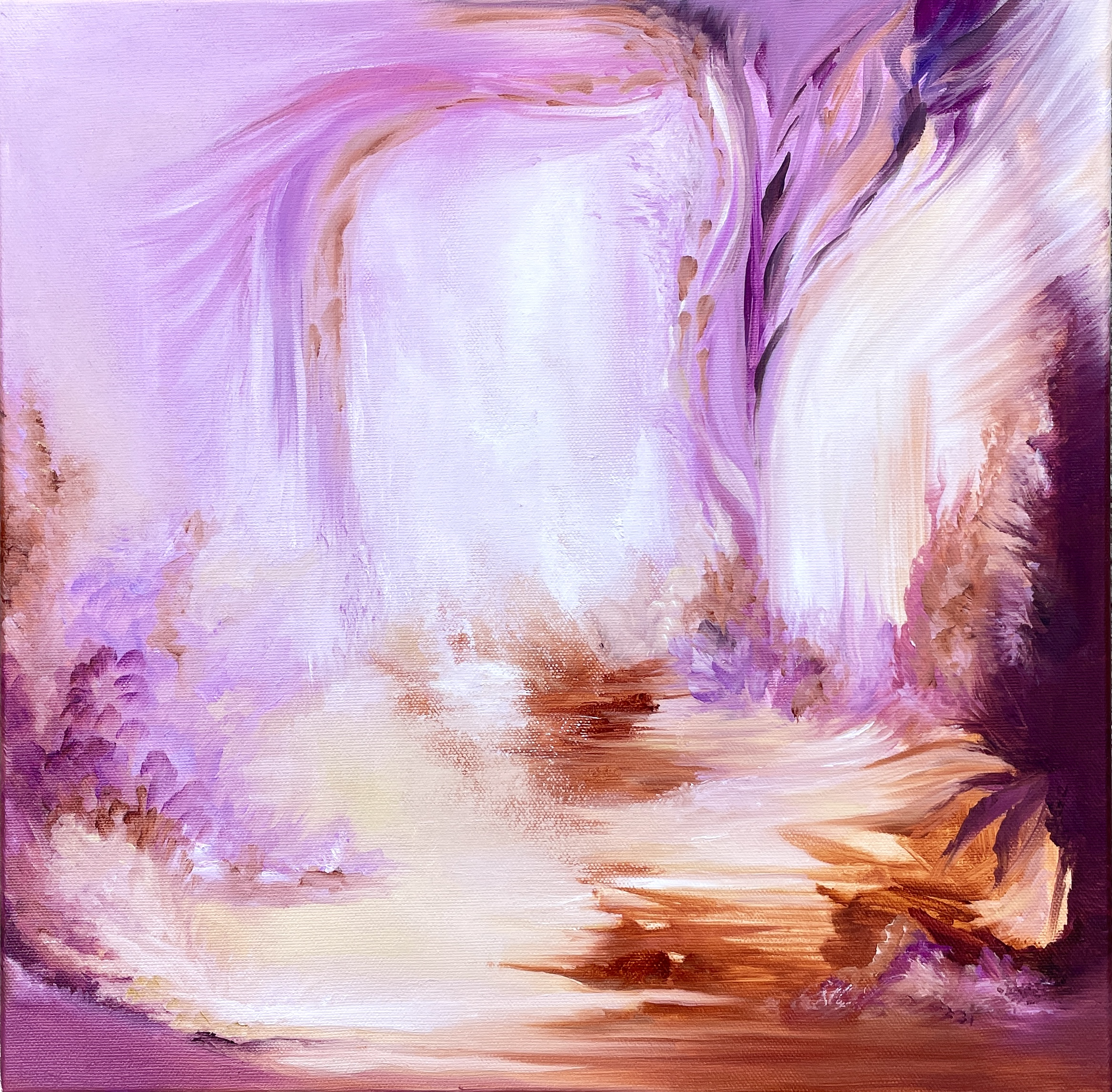 "TEMPLE OF SOUND & VIBRATIONS" (2025) oil on stretched canvas 40x40cm