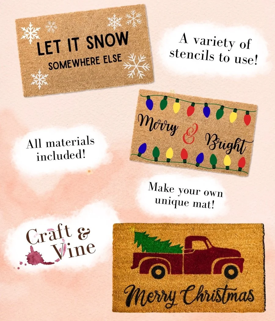 Painted Winter Doormats at Bricks and Stones 