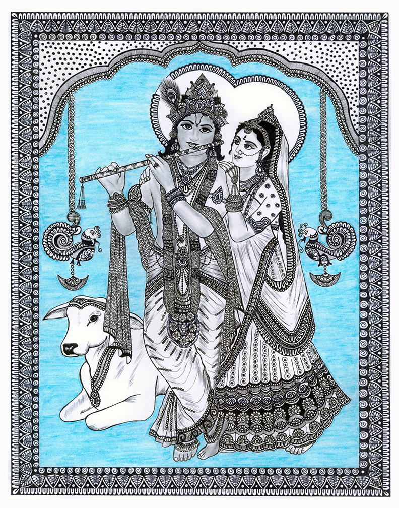 Radha Krishna Art Print