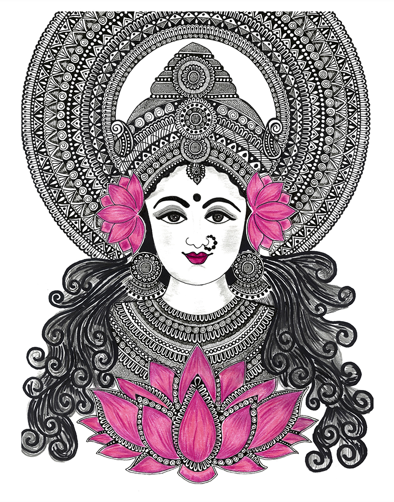 Lotus faced Goddess Lakshmi