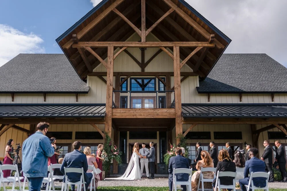 Gorgeous micro wedding ceremony at Notting Hill Farm wedding venue in New York.