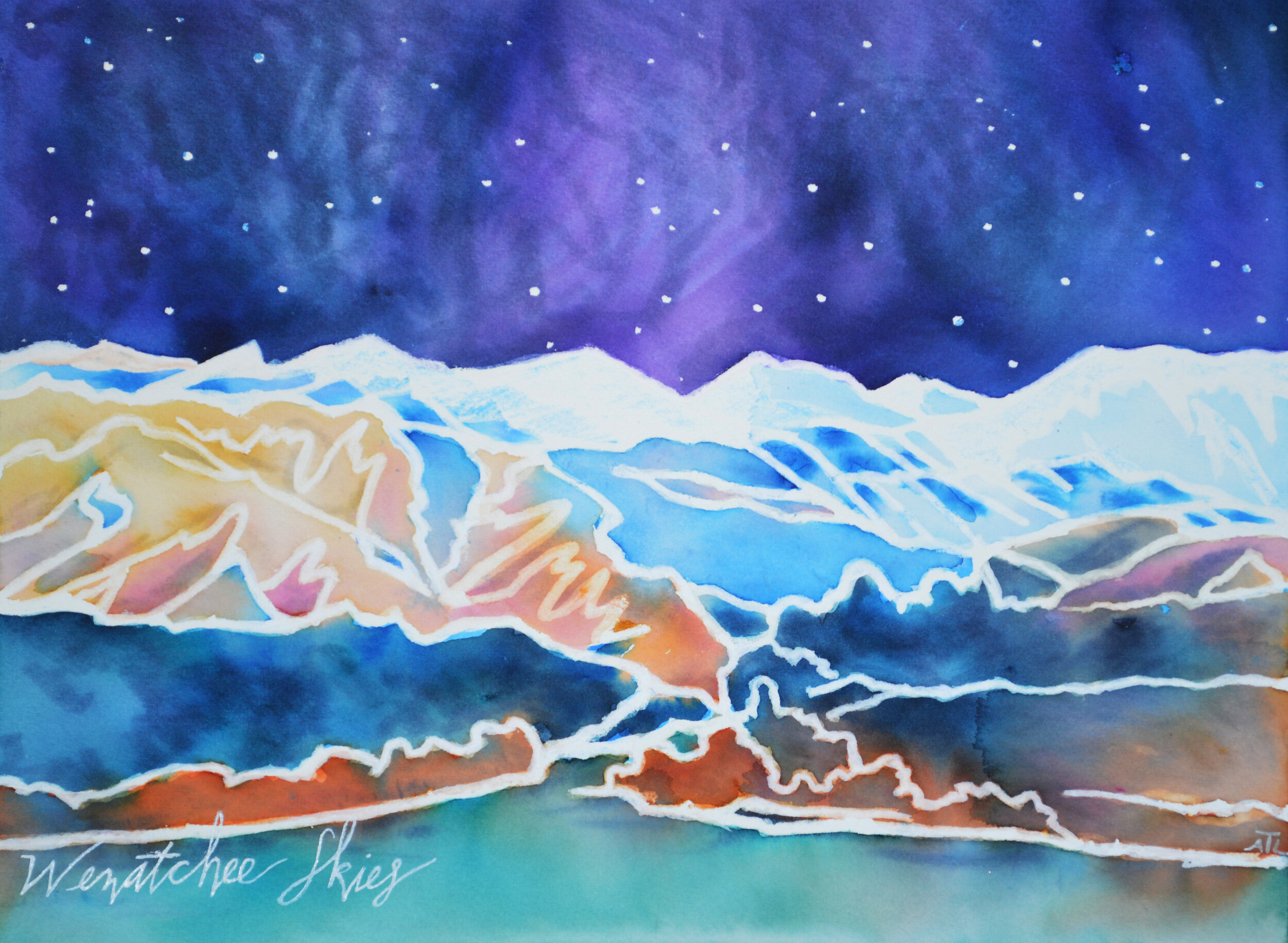 Wenatchee Skies-Mountain Scenes-Tealpatrickart-Landscapes-Watercolor-Allison Lewis-Northwest Artist — Tealpatrickart By Allison Lewis