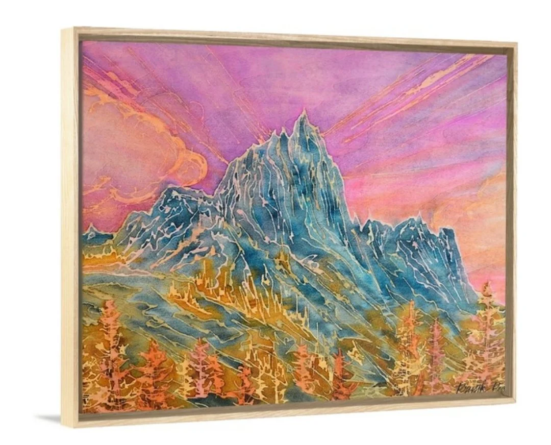 Medium Canvas Framed Print -Abstract Colchuck Night