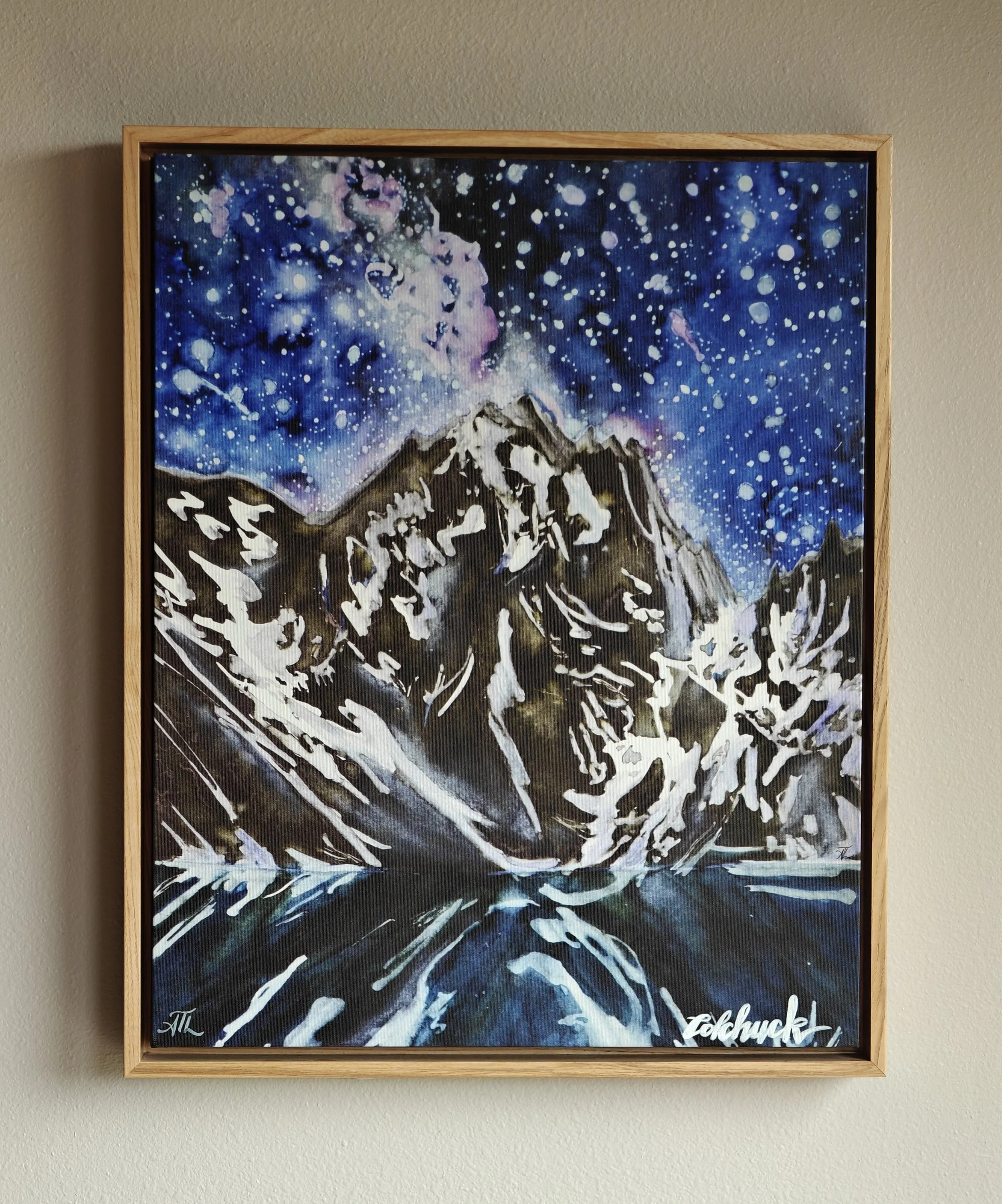 Medium Canvas Framed Print -Abstract Colchuck Night