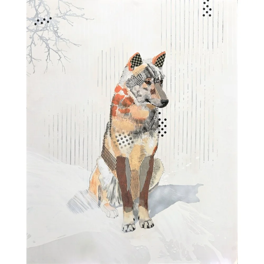 Wolf Sitting – White, 2026