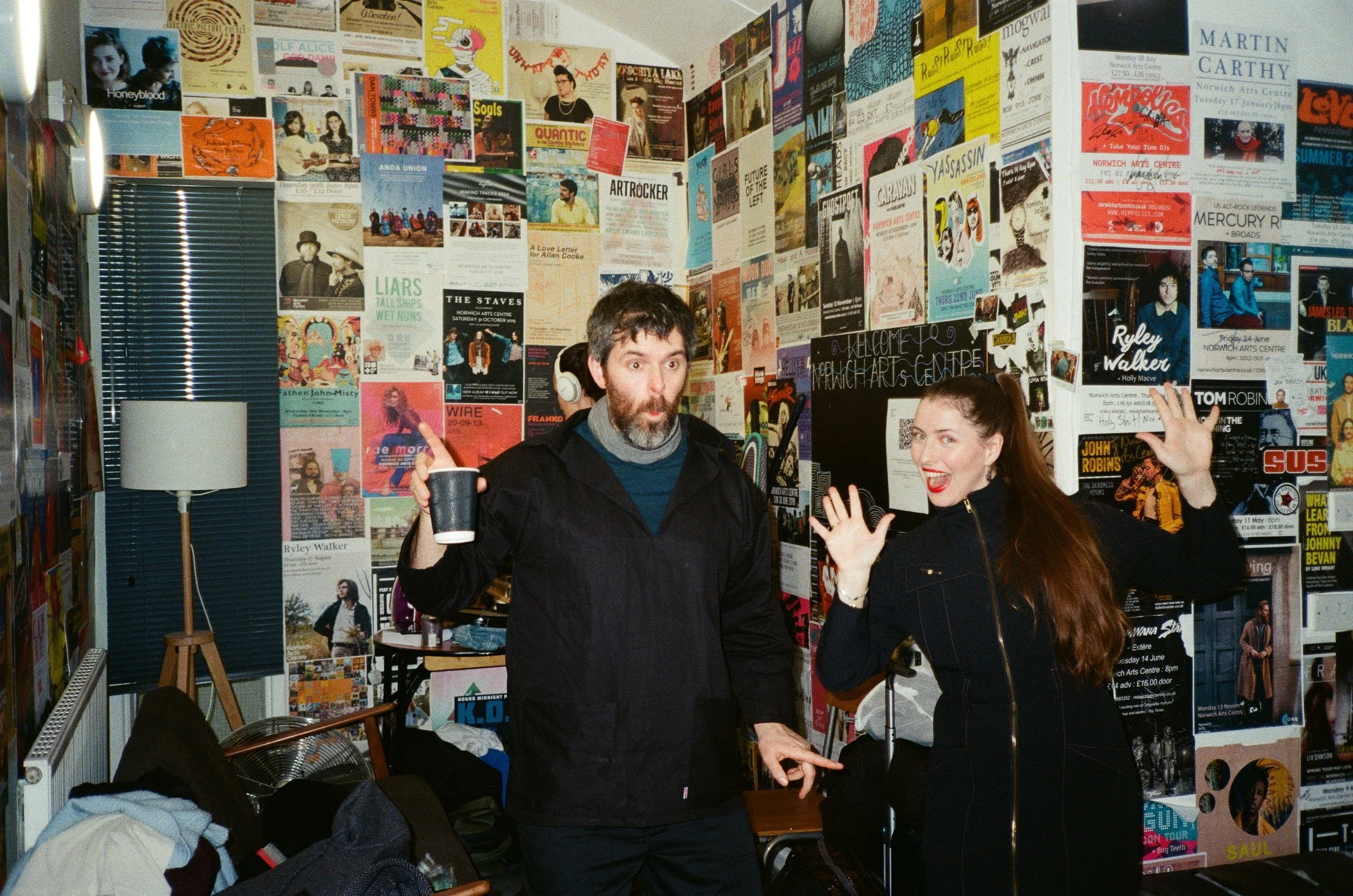 Jack and Brigitte backstage at Norwich Arts Centre