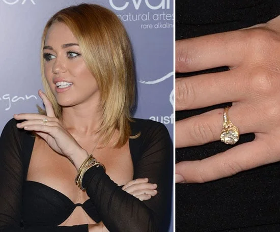 Miley Cyrus in 2012 wearing her engagement ring. // Getty Images
