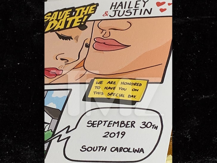 Justin and Hailey Bieber’s wedding invitations // TMZ