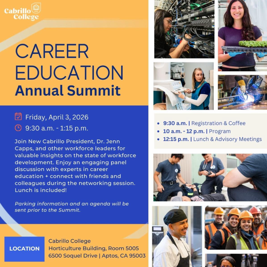 You are Invited! Cabrillo College Career Education Summit 2026