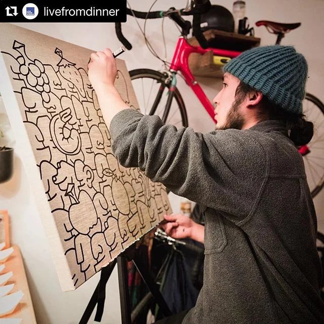 🙌 See you there! ✨  #Repost @livefromdinner
・・・
During every #LiveFromDinner event, we have artist @btanart outline an awesome piece that guests can color in at the end of the night. We're proud to announce that at our next event on March 23rd, the 